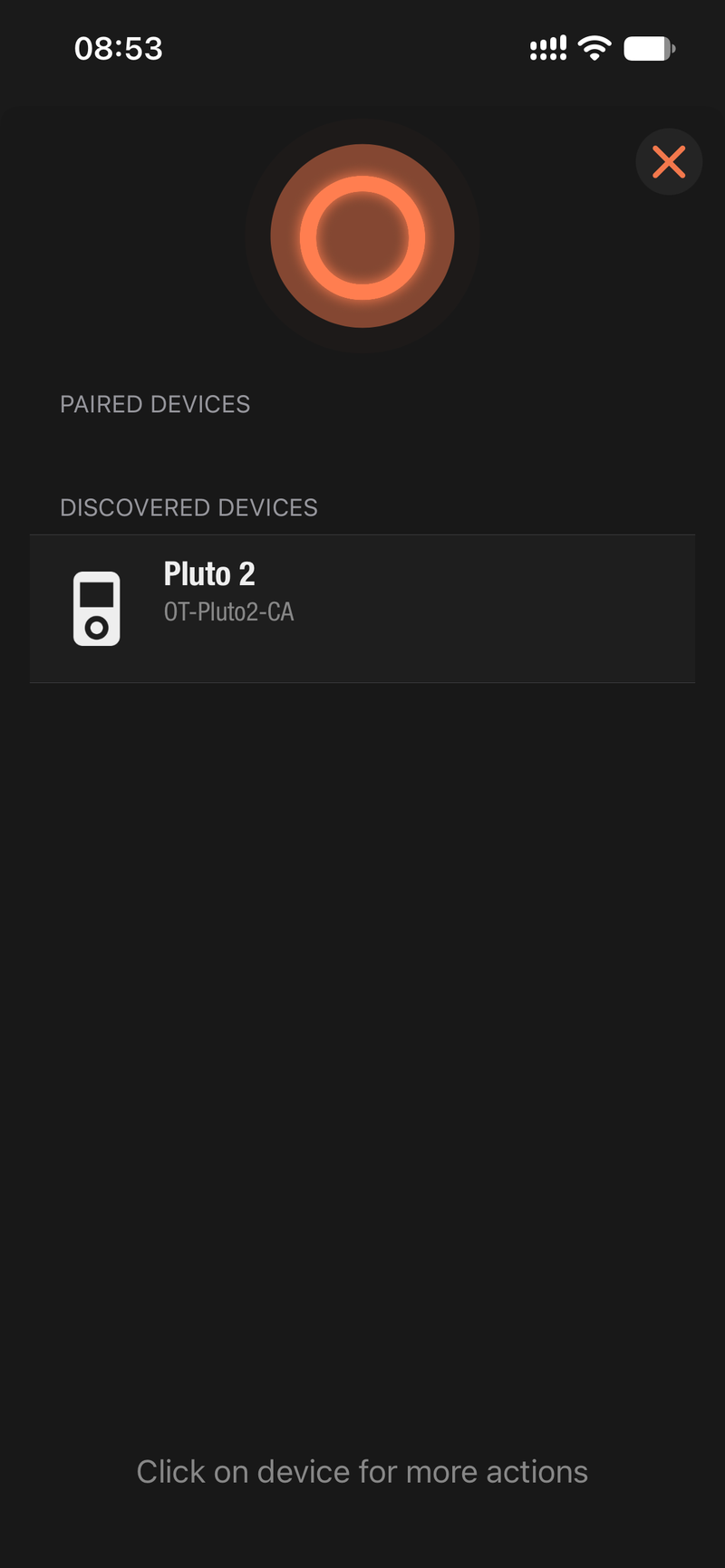 Pluto 2 Pro listed under Discovered devices